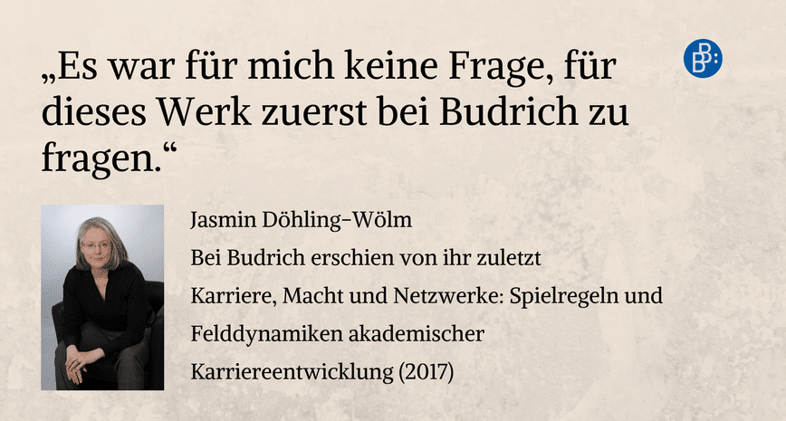 Autorin Jasmin Döhling-Wölm empfiehlt Budrich