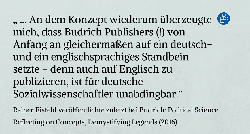 Rainer Eisfeld empfiehlt Budrich