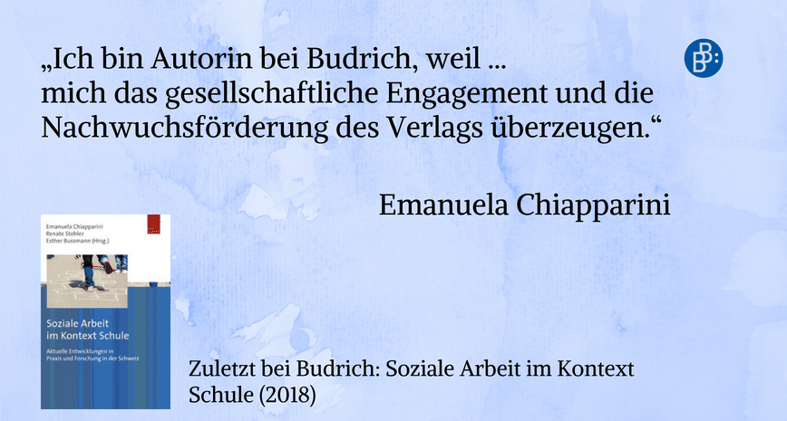 Emanuela Chiapparini zum Publizieren mit Budrich