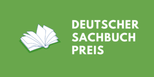grüne Grafik mit aufgeschlagenem Buch zum Deutschen Sachbuchpreis 2022