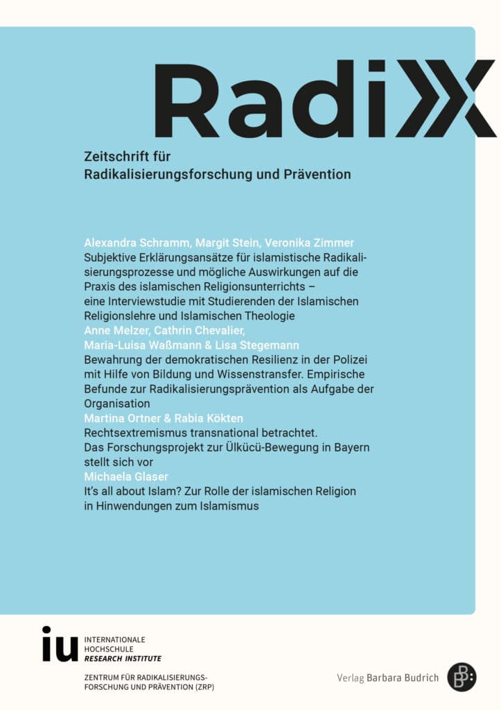 Cover RadiX – Zeitschrift für Radikalisierungsforschung und Prävention Heft 2025-2 