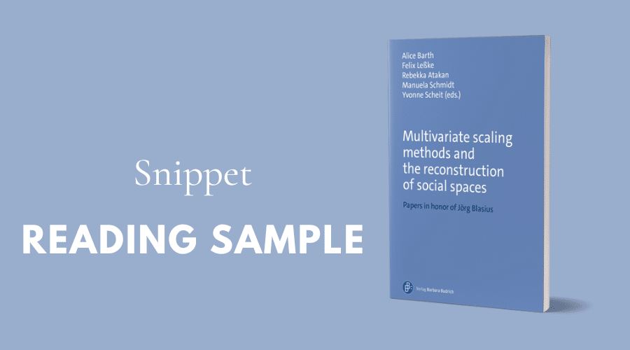 Cover of book "Multivariate Scaling Methods" and title "reading sample"